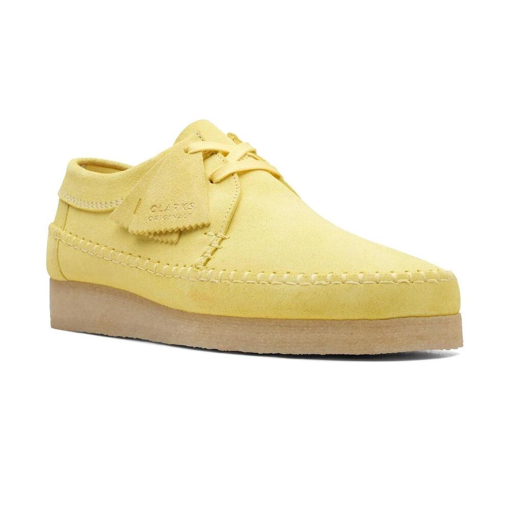 NEW CLARKS men's weaver shoes in bright yellow suede - Picture 3 of 8
